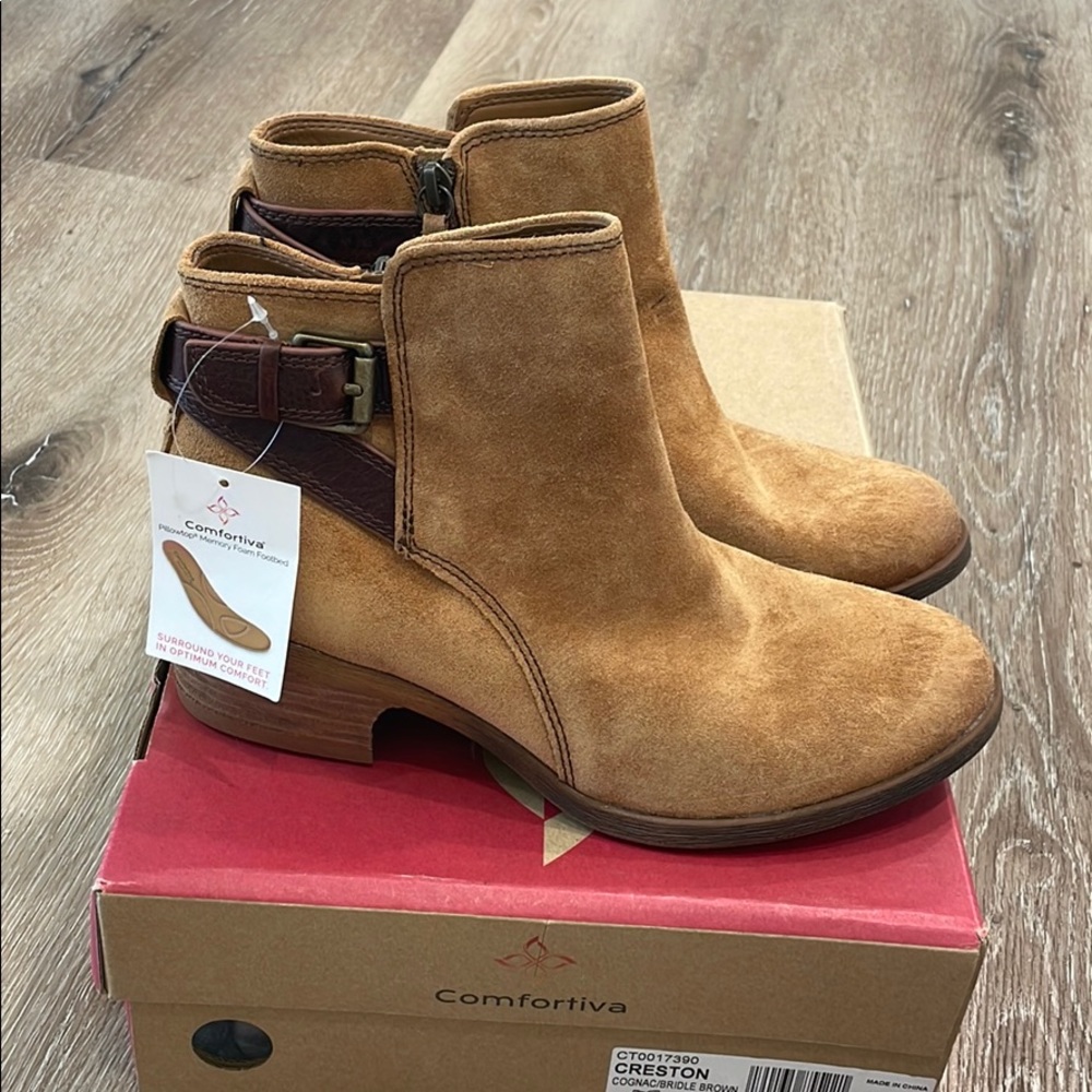 Comfortiva Creston brown booties
